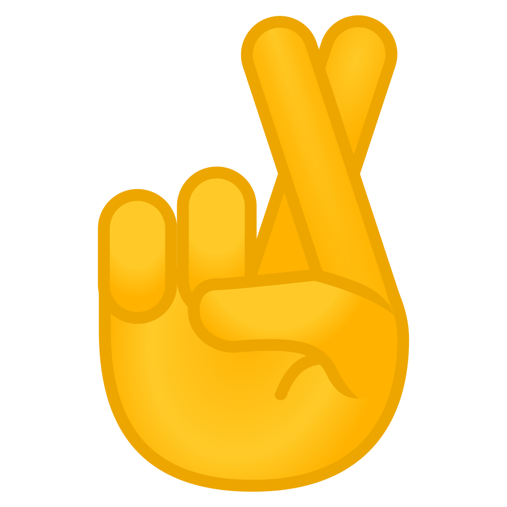 keyboard typing fingers crossed emoji