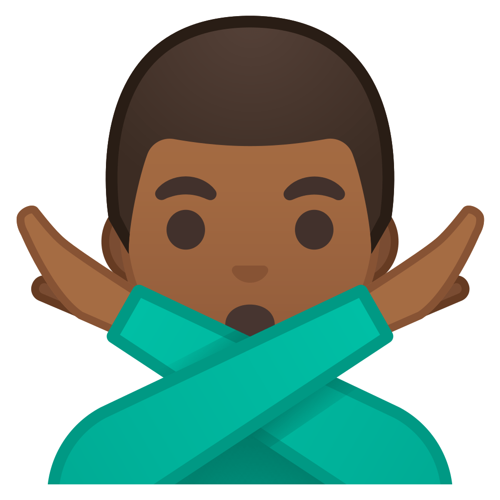 Man gesturing NO medium dark skin tone Icon | Noto Emoji People