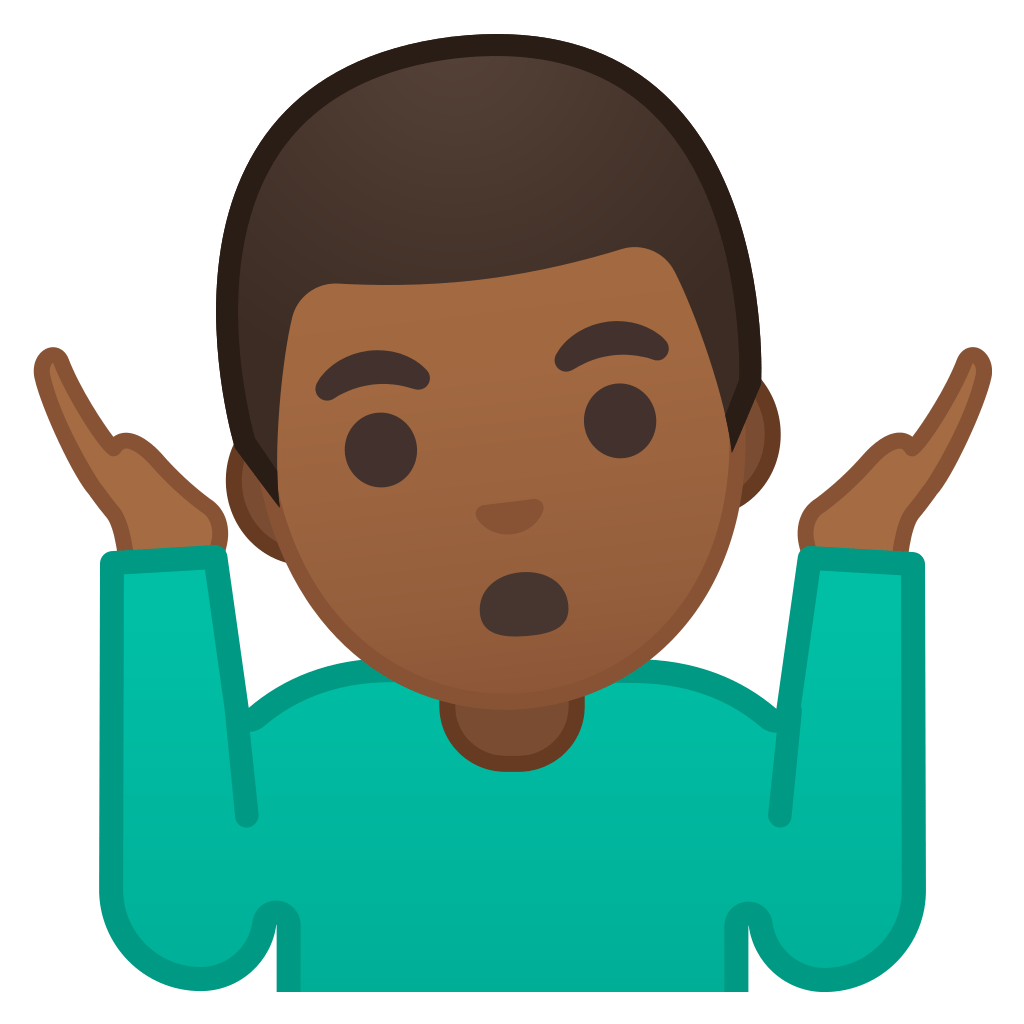 Man shrugging medium dark skin tone Icon | Noto Emoji People