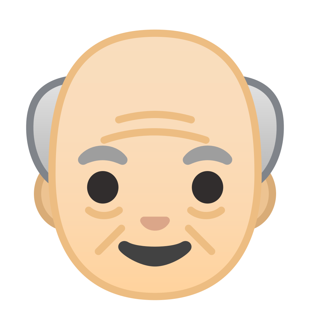 Old man light skin tone Icon | Noto Emoji People Faces Iconset | Google