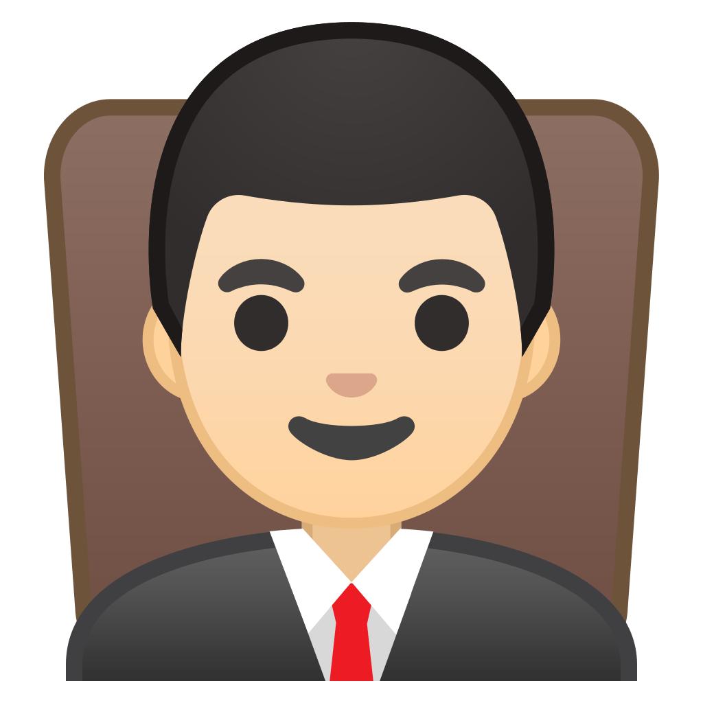 Man Judge Light Skin Tone Icon Noto Emoji People Profession Iconset Google