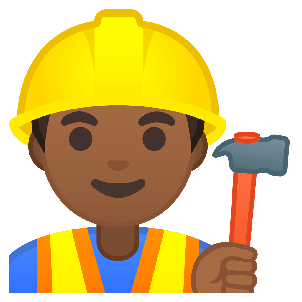 Man construction worker medium dark skin tone Icon | Noto ...
 Worker Icon