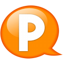 speech balloon orange p icon