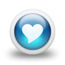 glossy 3d blue heart icon
