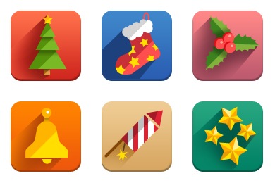 New Year Flat Icons