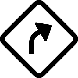 Bootstrap sign turn slight right icon