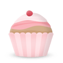 Cupcake cake cherry icon