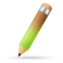 Pencil green brown icon