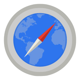 Internet safari with map icon