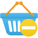 Shopping basket prohibit icon