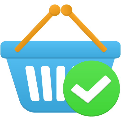 Shopping-basket-accept icon