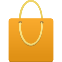 Shopping bag orange icon