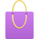 Shopping bag purple icon