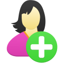 Female-user-add icon
