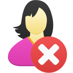 Female user remove icon