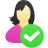 Female-user-accept icon