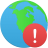 Globe-warning icon
