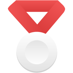 Silver metal red icon
