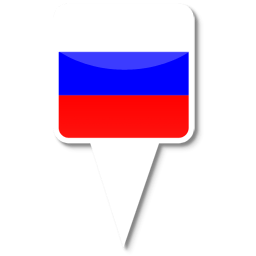 Russia flag & map - Russia - Pin