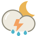 Thunderstorms night icon
