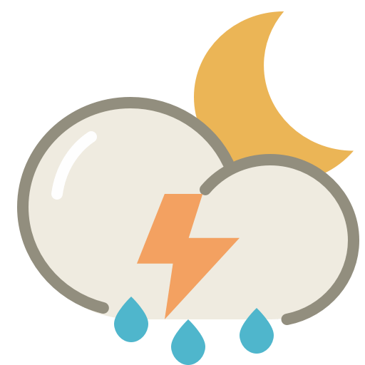 Thunderstorms night icon
