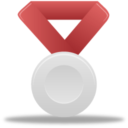 Metal silver red icon