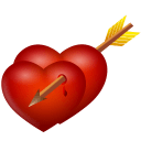 Arrow and hearts icon