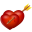 Arrow and hearts icon