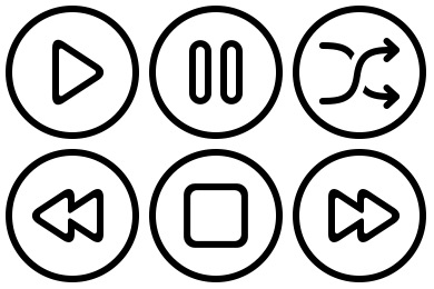 Audio Video Outline Icons