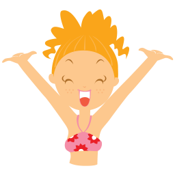 Beach girl happy icon