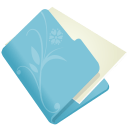 Folder flower blue icon