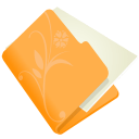 Folder flower orange icon
