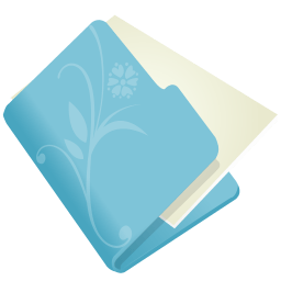 Folder flower blue icon