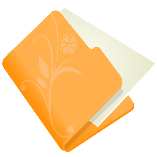 Folder-flower-orange icon