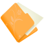 Folder flower orange icon