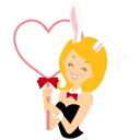 Girl bunny heart icon