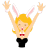Girl bunny happy icon