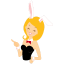 Girl bunny finger icon