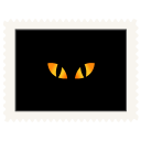 Stamp black cat eyes icon