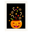 Stamp candy pumpkin icon