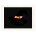 Stamp witch hat icon