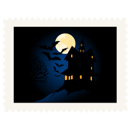 Stamp scary night icon