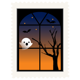 Stamp spooky window icon