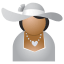 Miss grey hat icon