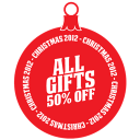 All gifts 50 percent off icon