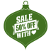 Sale-50-percent-off-heart-green icon