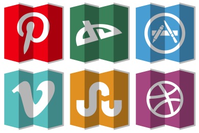 Folded Social Media Icons
