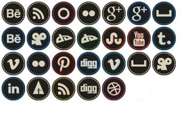 Free Hand Stitch Social Icons