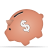 Money piggy bank icon