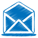 Blue-mail-open icon
